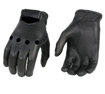 Milwaukee Leather SH247 Men’s Black Leather Unlined Classic Style Driving Gloves – X-Small