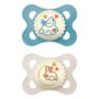 MAM Night Pacifiers 0-6 Months, Best for Breastfed Babies, Glow in the Dark, Baby Boy, 2 C