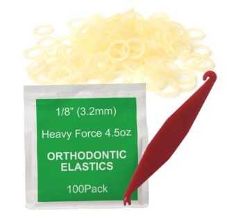 100 Pcs Natural Orthodontic Elastic Dental Rubber Bands for Braces, 4.5 Ounce Heavy, Dread