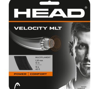 Head Velocity MLT Tennis Racket String 40′ Set Multifilament Racquet String – Black, 17 Ga
