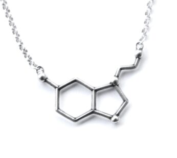 Anatomology Pewter Serotonin Molecule Cast Necklace, Serotonin Necklace Sterling Silver Ch