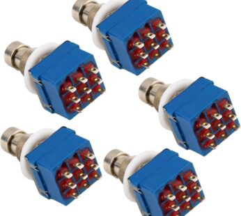 ESUPPORT 3PDT 9 Pins Box Stomp Guitar Effect Pedal Foot Switch True Bypass Metal Pack of 5
