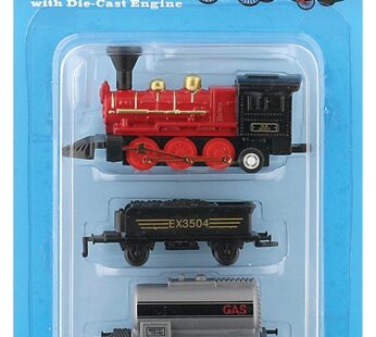 Toysmith Mini Pull-Back Train Set, Assorted Styles, For Boys & Girls 5+