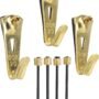 OOK 50615 Professional Picture Hangers, Art Hangers, Padded, Brass, Reusable Picture Hooks