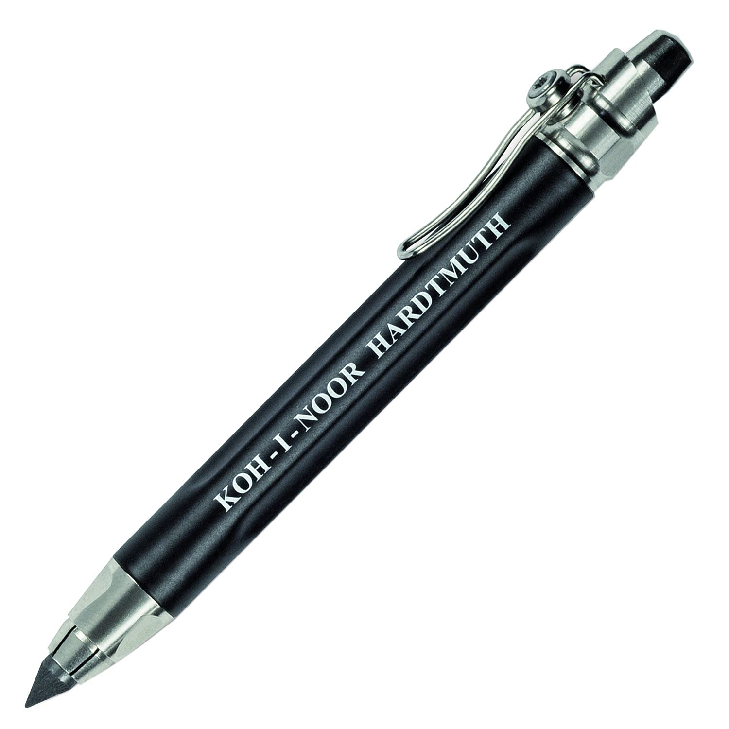Koh-I-Noor Mechanical Hardtmuth Lead Holder with 5.6mm x 80mm Lead, Black with Clip, 1 Eac - Image 2