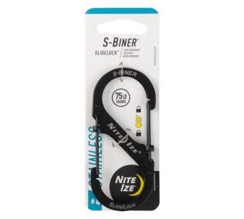Nite Ize LSB4-11-R3 S-Biner Slide Lock Carabiner, Black, #4-75lb