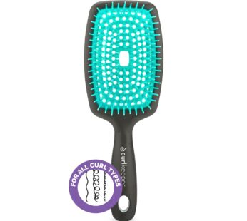 Curl Keeper Flexy Hair Brush, Turqoise – Detangling Hair Brush with Flexible Bristles for