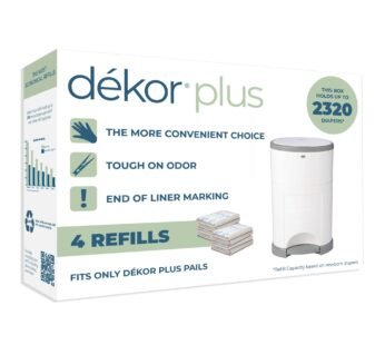 Diaper Dekor Plus Diaper Pail Refills | 4 Count | Most Economical Refill System | Quick &