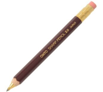 OHTO Mechanical Pencil Wood Sharp with Eraser 2.0, 2.0mm, Burgundy Body (APS-680E-Enji)