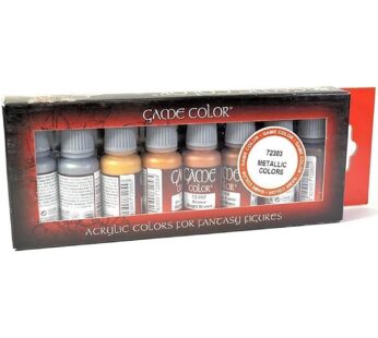Vallejo Paints: Game Color Paint: Metallic Colors – 72303, 8 Colors, 17ml Bottles, Brillia