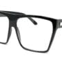 Large Oversized Retro Fashion Clear Lens Square Glasses, Black Gold, Size 5.0