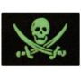 Glow in Dark Pirate Flag Military Morale Applique Fastener Hook & Loop Patch