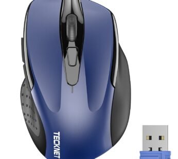 TECKNET Wireless Mouse, 2.4GHz Ergonomic Computer Mouse, Portable Cordless Mice, 5-Level 2