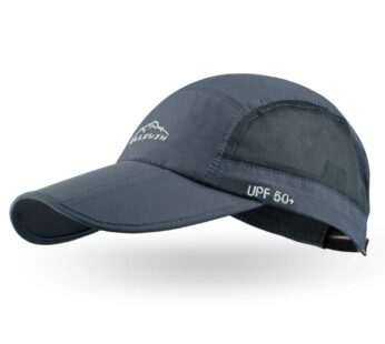 ELLEWIN Men’s Baseball Cap UPF50 Hat W/Foldable Long Large Bill,One Size,D-Grey