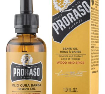 Proraso Beard Oil for Men to Tame, Smooth and Condition Beard Hair – Wood & Spice, 1 Fl Oz