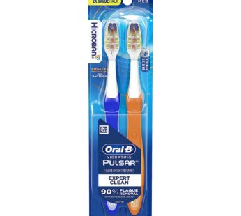Oral-B Pulsar Expert Clean Battery Toothbrush, Medium, 2 Count