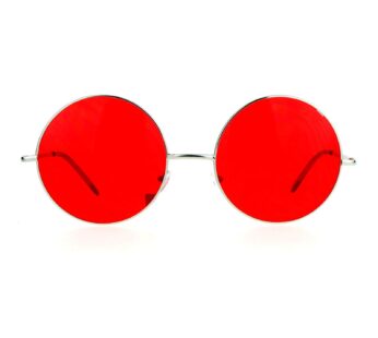 SA106 Hippie Oceanic Gradient Large Circle Lens Sunglasses Red