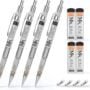 MozArt Mechanical Pencil Set with Case - 4 Sizes: 0.3, 0.5, 0.7 & 0.9mm with 30 HB Lead Re