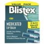 Blistex Medicated Lip Balm, 0.15 Ounce, 3 Count (Pack of 1) Prevent Dryness & Chapping, SP