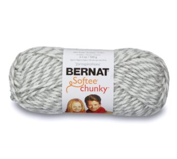 Bernat Softee Chunky Yarn, 3.5 Oz, Gauge 6 Super Bulky, Grey Ragg