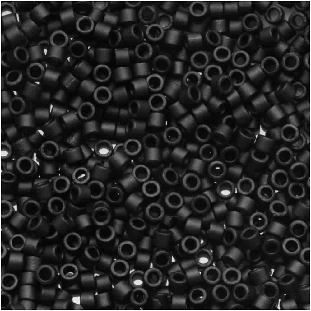 Miyuki Delica Seed Bead 11/0 DB310 , Opaque Black Matte, 9-Grams/Pack - Image 2