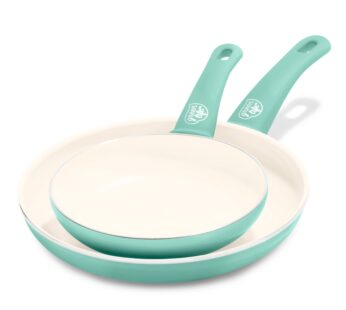 GreenLife Soft Grip Healthy Ceramic Nonstick 7″ and 10″ Frying Egg Omeltte Pan Skillet Set