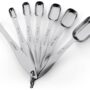 Spring Chef Stainless Steel Measuring Spoons Set of 7 with Leveler, Rectangular Metal Teas