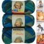 Bernat Softee Chunky Yarn Bundle Super Bulky No. 6, 3 Skeins, Deep Waters