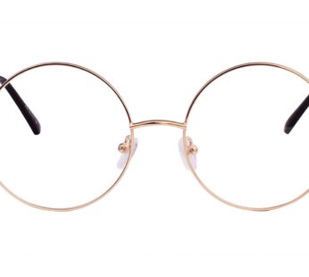 Agstum Retro Round Metal Non-Prescription Eyeglasses Frame with Spring HInge Clear Lens (G