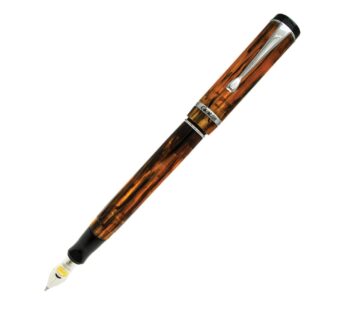 Conklin Duragraph Amber Fountain Pen, Fine Nib – A Luxury Pen for Journaling, Autographs,