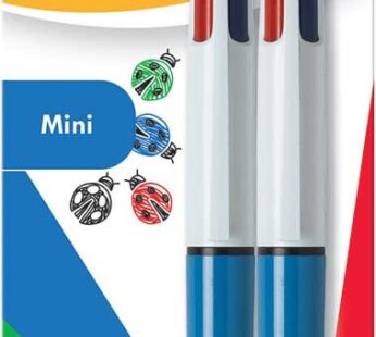BIC 4-Color Mini Ballpoint Pen, Medium Point (1.0mm), Assorted Inks, 2-Count