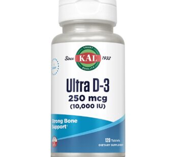 KAL Ultra Vitamin D3 10000 IU 250 mcg, High Potency Vitamin D Tablets, Calcium Absorption,