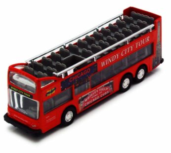 Showcasts Chicago Sightseeing Double Decker Bus Open Top, Red 2168CG – 6 Inch Scale Diecas