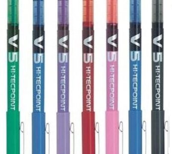 Pilot Bx V5 Assorted Colour Pack Hi-Tecpoint Extra Fine Rollerball Pen 0.5Mm Nib Tip 0.3Mm