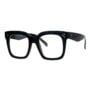 JuicyOrange Super Oversized Clear Lens Glasses Thick Square Frame Fashion Eyeglasses Black