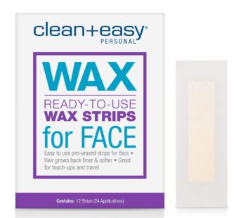 Clean + Easy Ready- To- Use Wax Strips For Facial Waxing, No Heating Required, Great For U