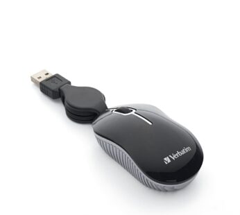 Verbatim Wired Optical Computer Mini USB-A Mouse – Plug & Play Corded Small Travel Mouse w