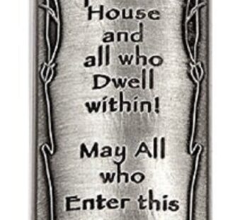 Bless This House Pewter Mezuzah Plaque