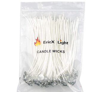 EricX Light 100 Piece Cotton Candle Wick 6″ Pre-Waxed for Candle Making,Candle DIY