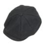 Classic 8 Panel Wool Tweed Newsboy Gatsby Ivy Cap Golf Cabbie Driving Hat,Black, #58