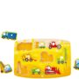 Hape Construction Peg Puzzle| 10 Piece Wooden Peg Jigsaw Puzzle Game, Learning Toy for Tod