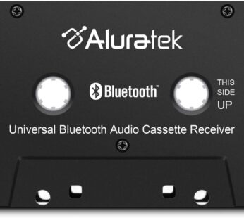 Aluratek Universal Bluetooth Audio Cassette Receiver, Built-in Rechargeable Battery, Up to