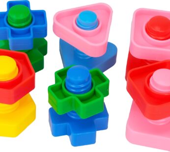 Bonka Bird Toys 3505 Pk6 Huge Nuts and Bolts Colorful Enticing Large Screw Interactive Foo