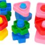 Bonka Bird Toys 3505 Pk6 Huge Nuts and Bolts Colorful Enticing Large Screw Interactive Foo