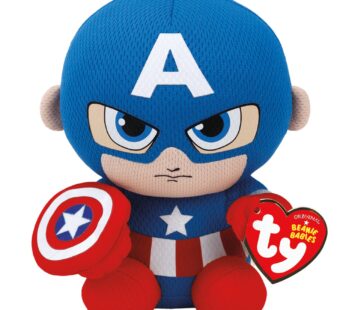 Ty Captain America Plush, Blue/Red/White, Regular