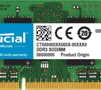 Crucial 4GB Single DDR3/DDR3L 1866 MT/s (PC3-14900) Unbuffered SODIMM 204-Pin Memory – CT5