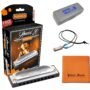Hohner Special 20 Harmonica, 10 Holes Major C Bundle with Hard Case, Mini Harmonica Neckla