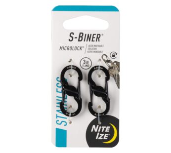Nite Ize S-Biner MicroLock Stainless Steel – S-Biner with Locking Dual Sided Gates – Keep