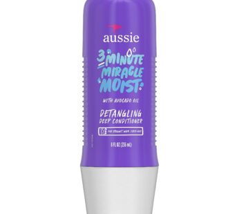 Aussie 3 Minute Miracle Moist Detangling Deep Conditioner Treatment with Avocado Oil, 8 fl