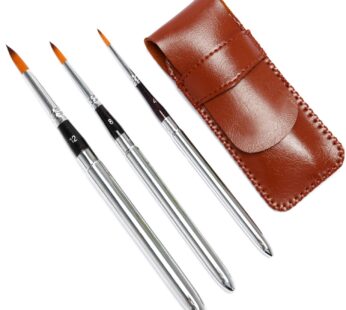 Travel Watercolor Brushes, Round Extra Long Synthetic Sable Pocket Paint Brushes with Prot